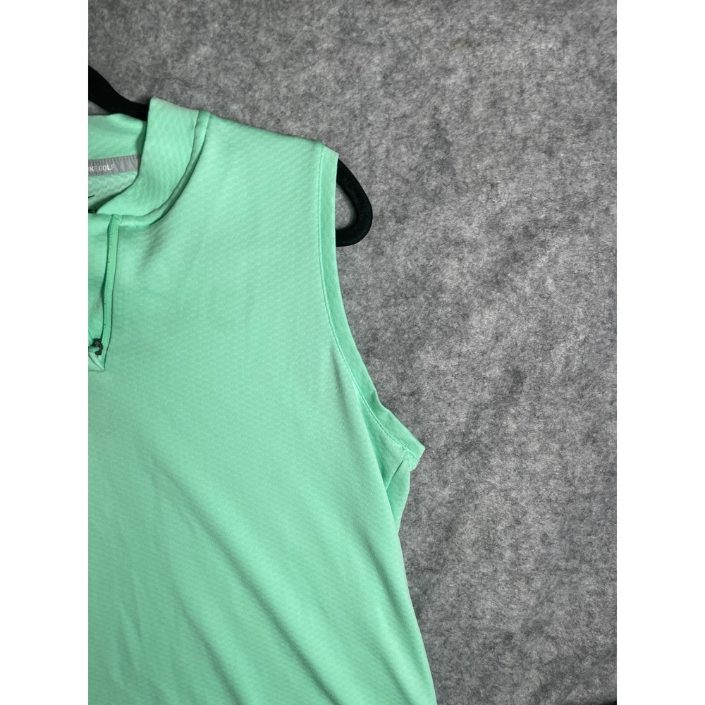 Nike Golf Dri-FIT Sleeveless Polo Shirt Mint Green Quarter Zip Womens Large - Picture 2 of 11